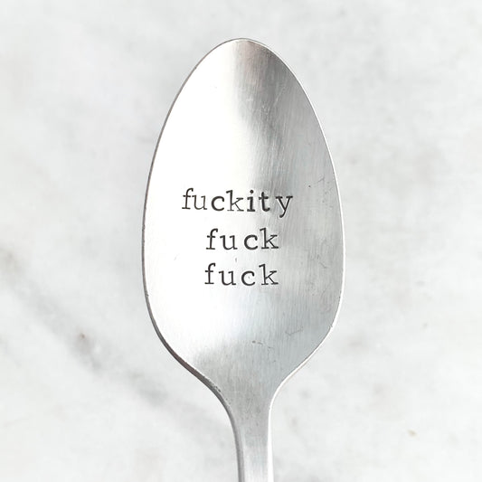 Fuckity Fuck Fuck, Hand Stamped Vintage Spoon Spoons callistafaye   