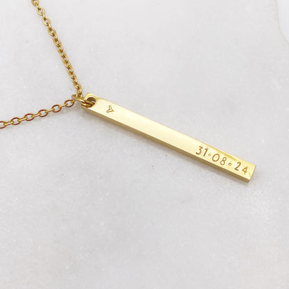 Custom Vertical Bar Necklace, Personalized Necklaces sst callistafaye