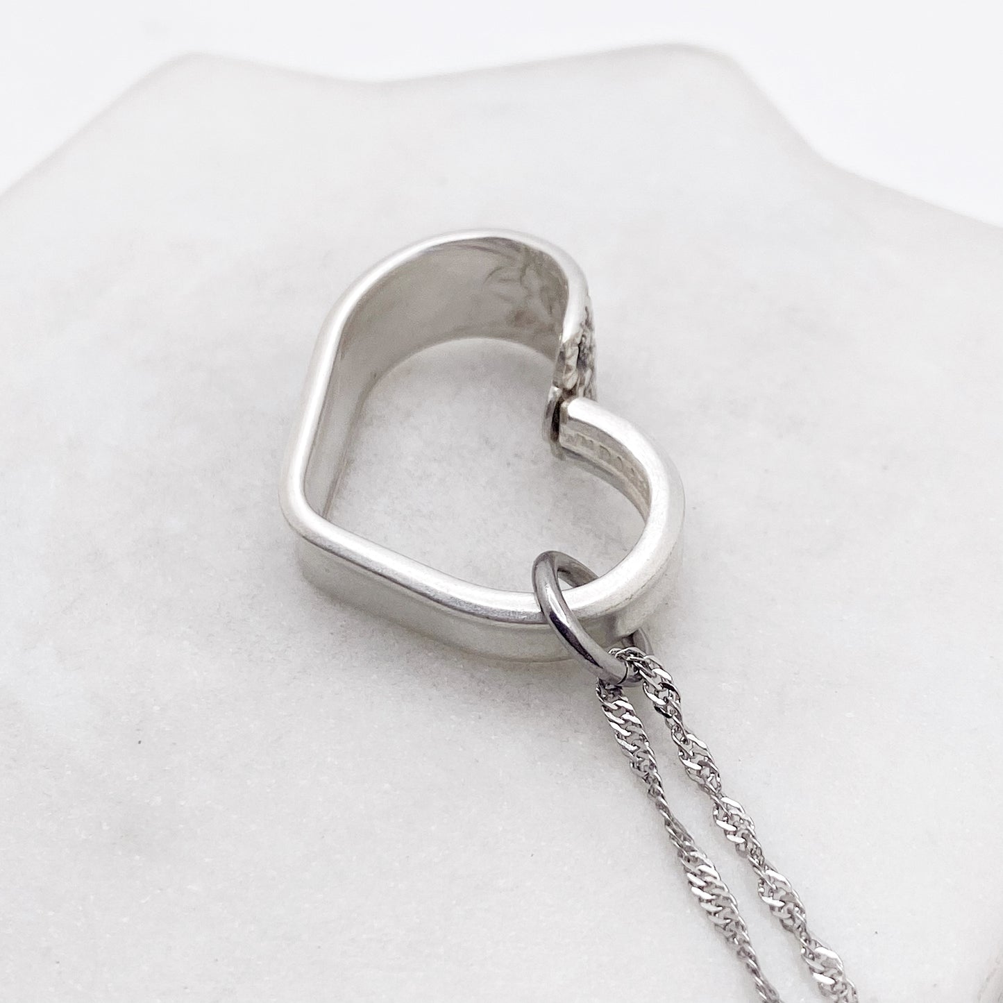 April 1950, RARE Small Floating Heart, Vintage Spoon Jewelry Hearts callistafaye