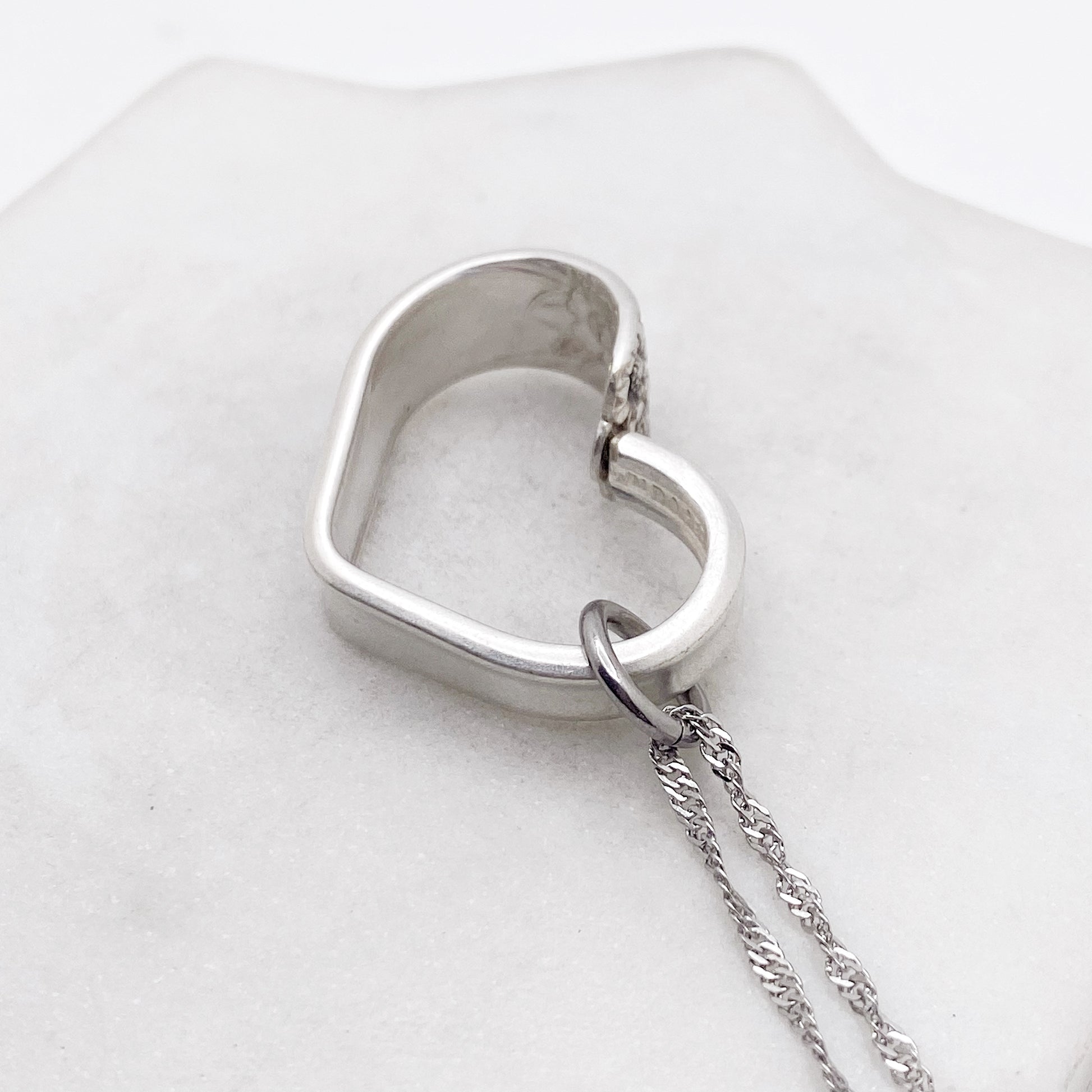 April 1950, RARE Small Floating Heart, Vintage Spoon Jewelry Hearts callistafaye