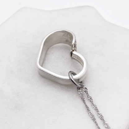 April 1950, RARE Small Floating Heart, Vintage Spoon Jewelry Hearts callistafaye