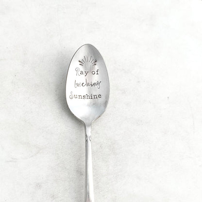 Ray of Fucking Sunshine, Hand Stamped Vintage Spoon Spoons callistafaye   