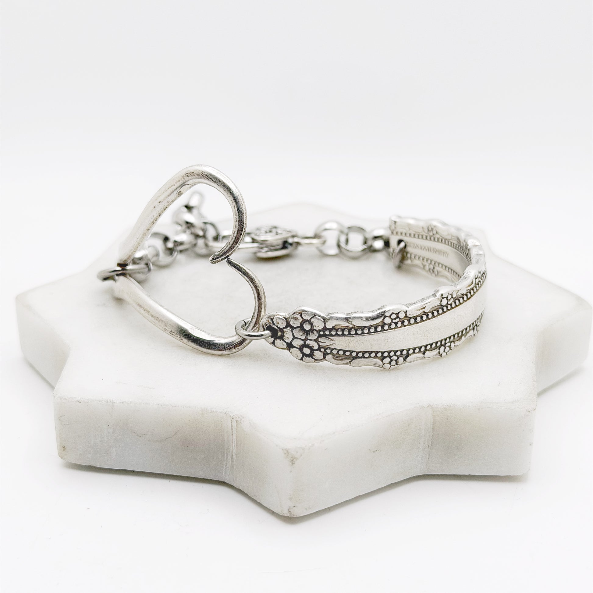 Royal Lace 1973, RARE Curly Fork Heart Bracelet, Vintage Spoon Handle, Vintage Fork Bracelet Bracelets callistafaye