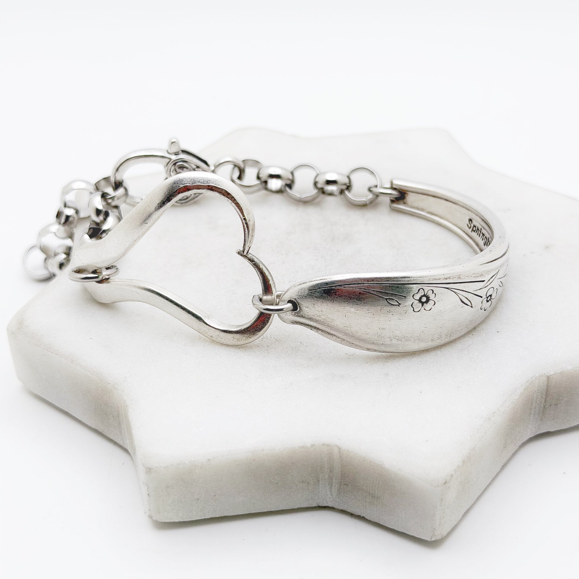 Springtime 1957, Curly Fork Heart Bracelet, Vintage Spoon Handle, Antique Fork Bracelet Bracelets callistafaye