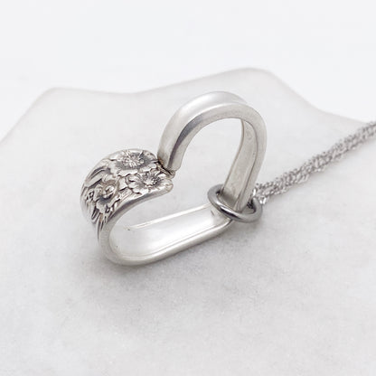 April 1950, RARE Small Floating Heart, Vintage Spoon Jewelry Hearts callistafaye