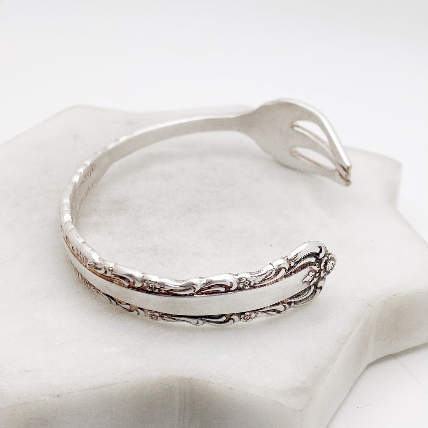 Bellfontaine 1973, RARE Cocktail Fork Cuff Bracelet, Hand Stamped Vintage Seafood Fork Bracelets callistafaye