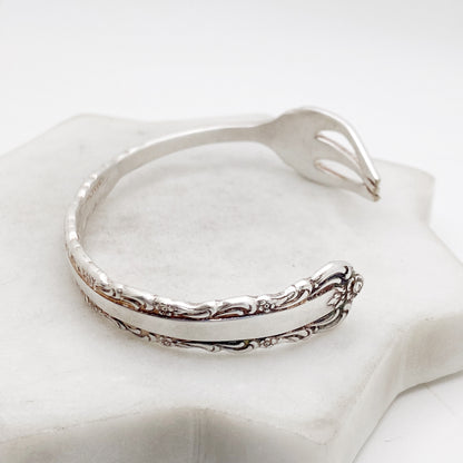 Bellfontaine 1973, RARE Cocktail Fork Cuff Bracelet, Hand Stamped Vintage Seafood Fork Bracelets callistafaye