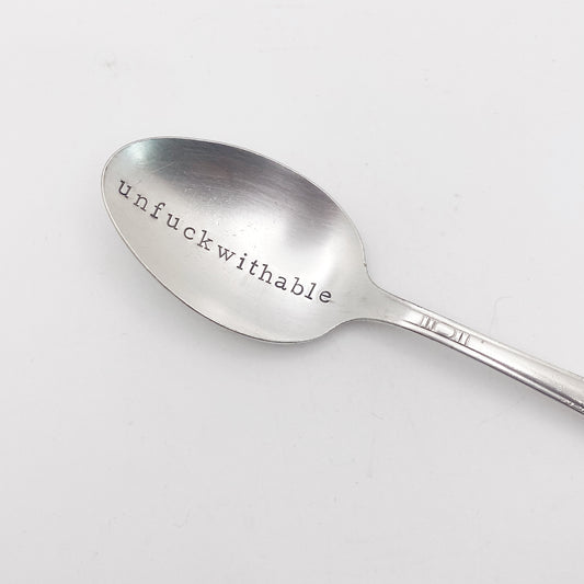 Unfuckwithable, Hand Stamped Vintage Spoon Spoons callistafaye