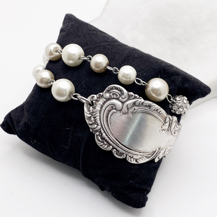 Aldine 1895, RARE Antique Double Wrap Beaded Bracelet, Vintage Spoon Handle, Antique Spoon Bracelet Bracelets callistafaye