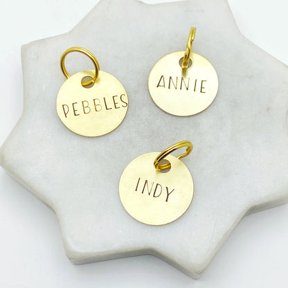 Custom Dog Tag, Personalized Cat ID, Hand Stamped Brass Pet Name Tag Keychain Keychains callistafaye