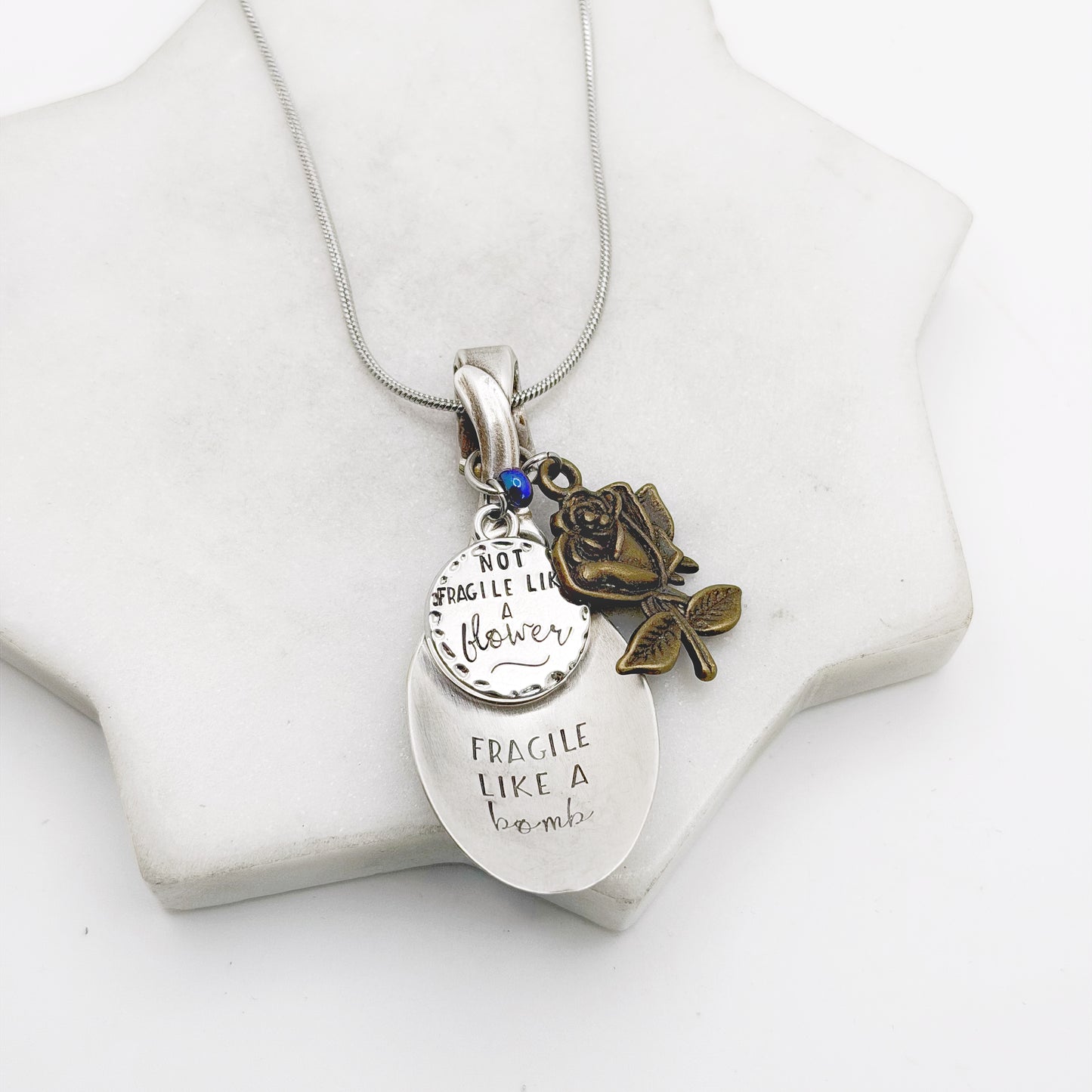 Fragile Like a Bomb, Spoon Bowl Necklace, Vintage Spoon Jewelry Necklaces callistafaye