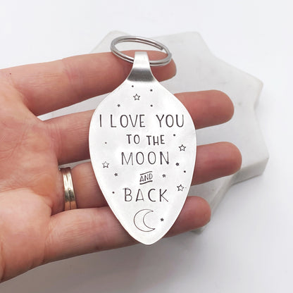 I Love You…, Hand Stamped Vintage Spoon Keychain Keychains callistafaye   