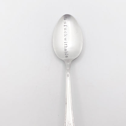 Unfuckwithable, Hand Stamped Vintage Spoon Spoons callistafaye