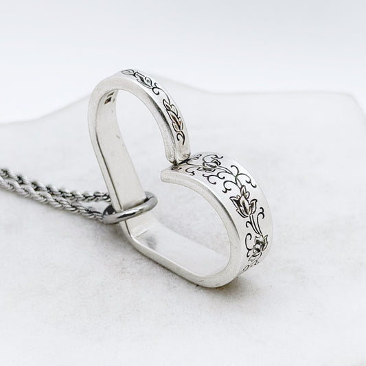 Silver Lace 1968, RARE Floating Heart, Vintage Spoon Jewelry Hearts callistafaye