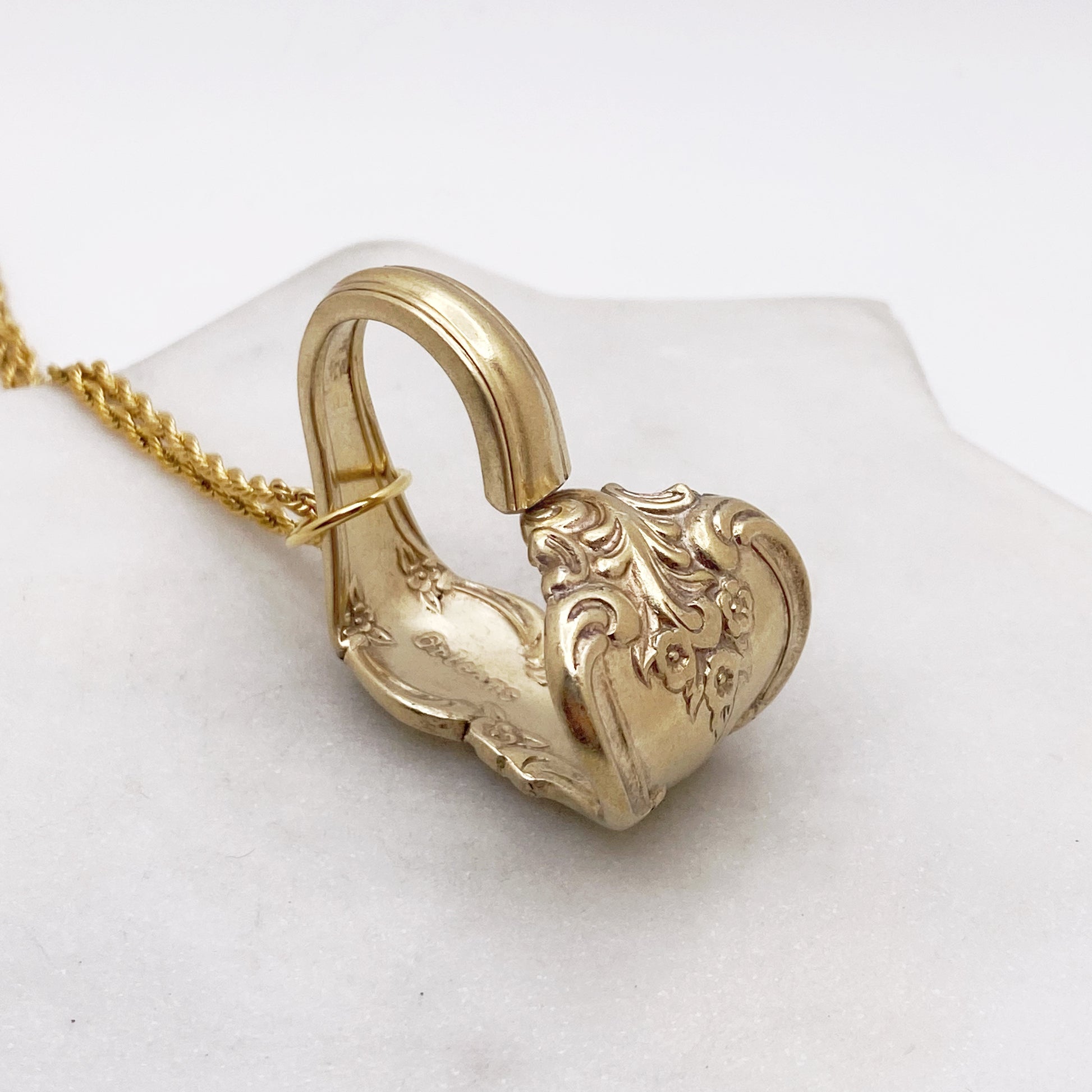 Golden Orleans 1964, Floating Heart, Vintage Spoon Jewelry Hearts callistafaye   