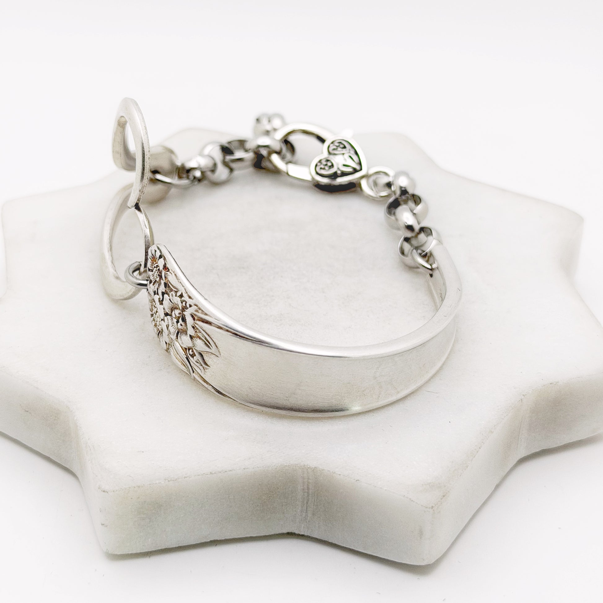 April 1950, RARE Curly Fork Heart Bracelet, Vintage Spoon Handle, Vintage Fork Bracelet Bracelets callistafaye