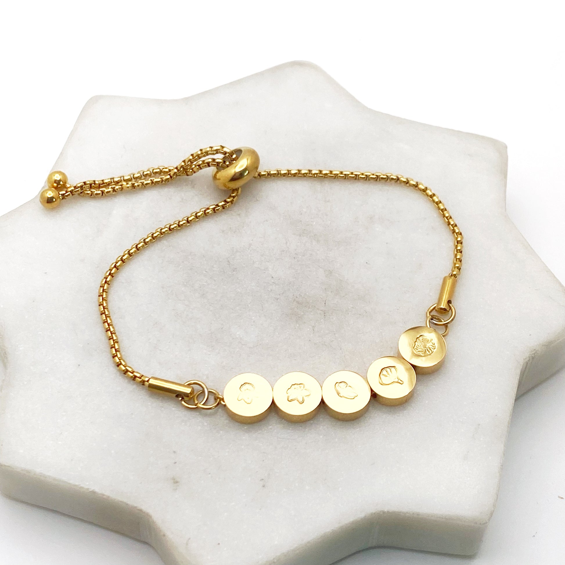 Custom Mini Coin BEAD Bracelet, Personalized, Stainless Steel Bracelet Bracelets sst callistafaye