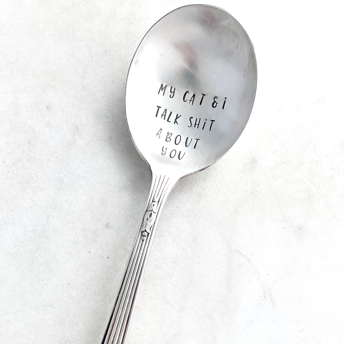 My Dog and I Talk Shit About You, Hand Stamped Vintage Spoon Spoons callistafaye   