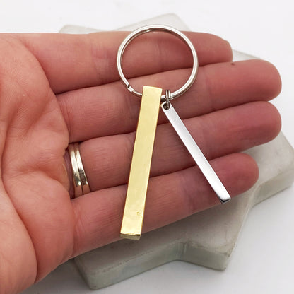 Thick and Thin, Hand Made Stainless Steel Keychain Keychains callistafaye