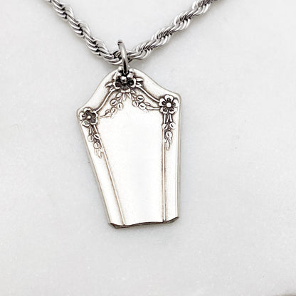 Coffin Necklace, Memento Mori Jewelry, Coffin Shaped Pendant, Vintage Silverware Jewelry Necklaces callistafaye d - Primrose 1915  