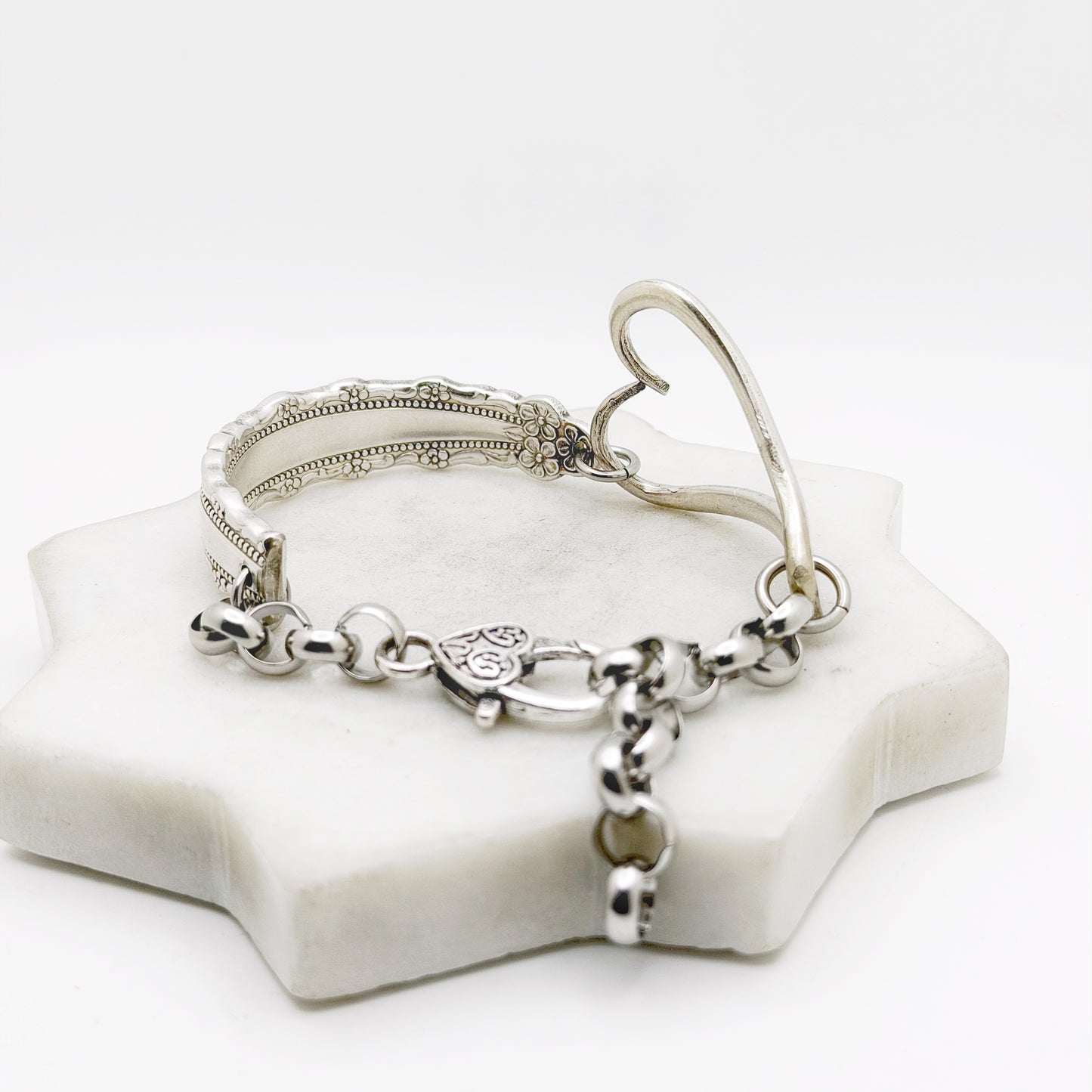 Royal Lace 1973, RARE Curly Fork Heart Bracelet, Vintage Spoon Handle, Vintage Fork Bracelet Bracelets callistafaye