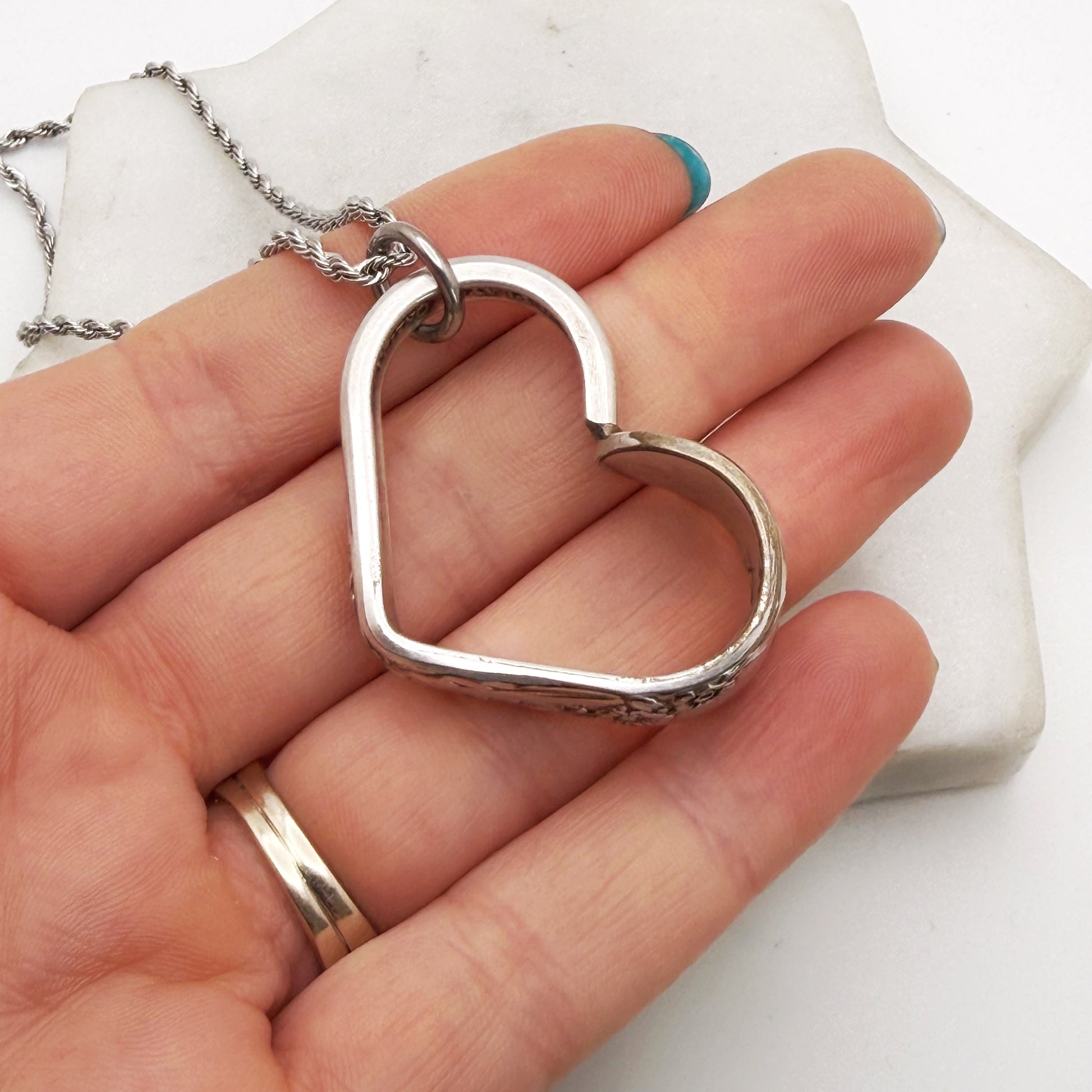 Bridal Wreath 1950, Floating Heart, Vintage Spoon Jewelry Hearts callistafaye