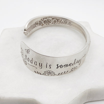 Today is Someday, Royal Rose 1939, Cuff Bracelet, Hand Stamped Vintage Spreader Bracelets callistafaye   