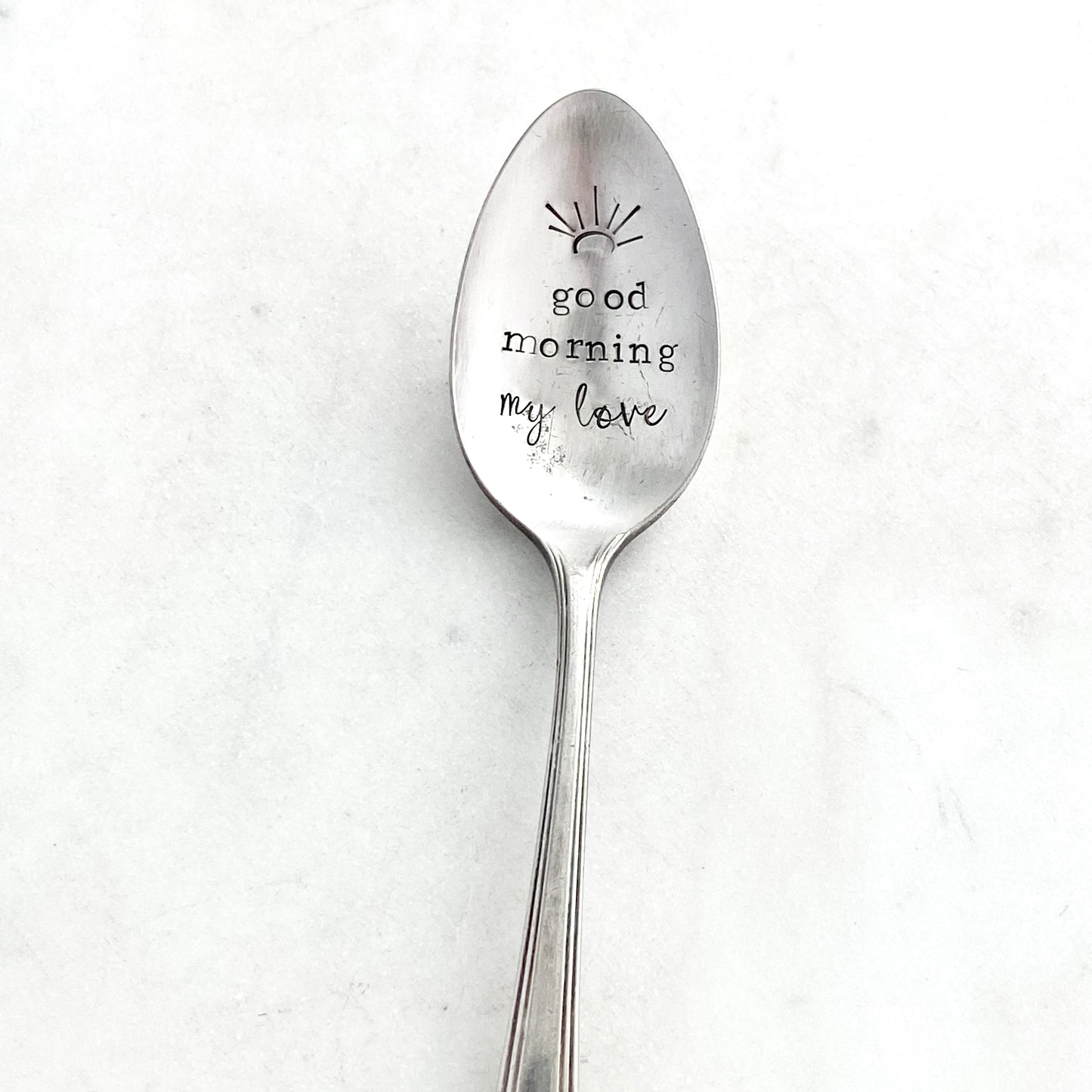 Good Morning My Love, Hand Stamped Vintage Spoon Spoons callistafaye   