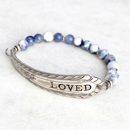 Loved, Wentworth 1938 / Sodalite, Silverware Gemstone Bracelet, Vintage Spoon Handle, Antique Spoon Bracelet Bracelets callistafaye   