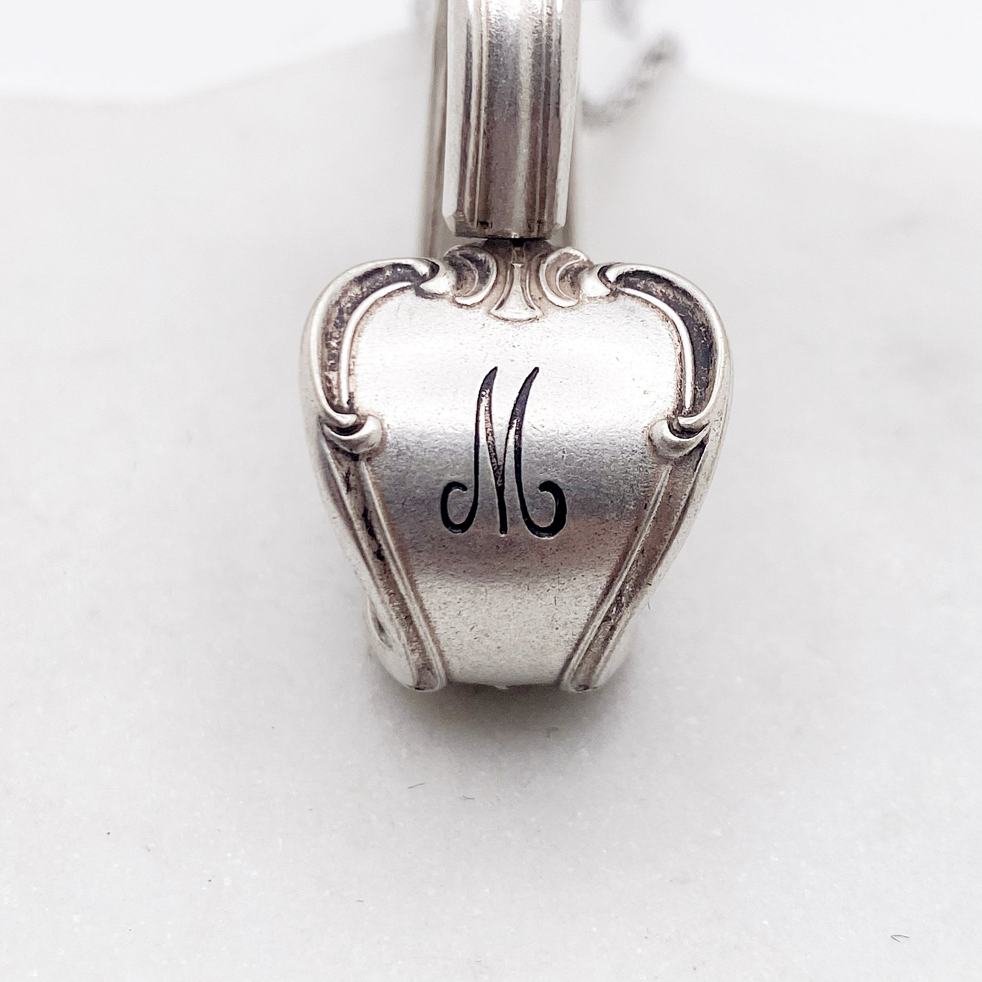 M Monogram, Signature 1950, Floating Heart, Vintage Spoon Jewelry Hearts callistafaye   