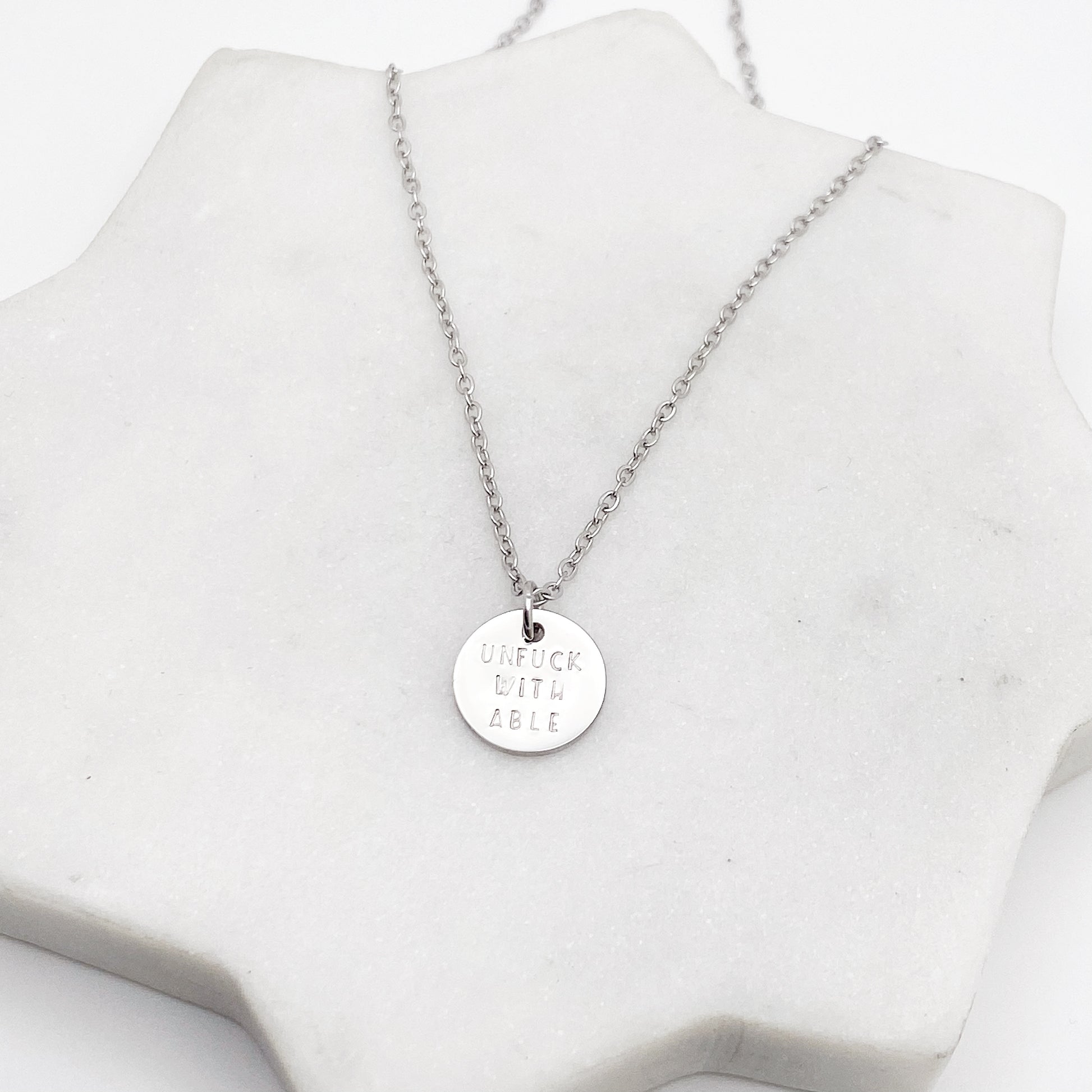 Unfuckwithable, Hand Stamped Coin Necklace Necklaces callistafaye   