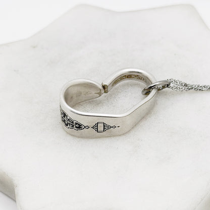 Birds of Paradise 1923, Antique Small Floating Heart, Vintage Spoon Jewelry, 100 Year Old Hearts callistafaye