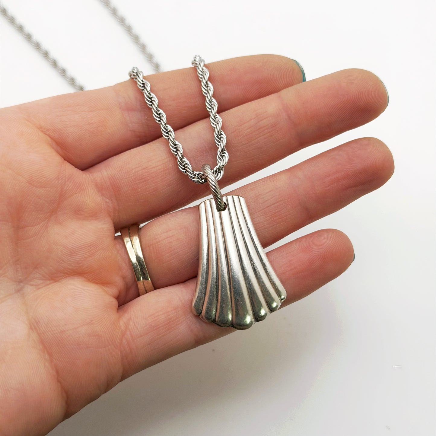 Floral Queen 1992, Reclaimed Spoon Handle Pendant, Vintage Silver Necklace Necklaces callistafaye