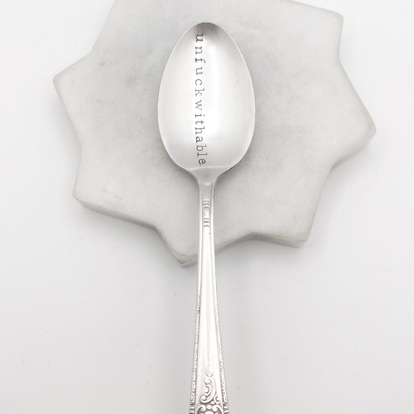 Unfuckwithable, Hand Stamped Vintage Spoon Spoons callistafaye