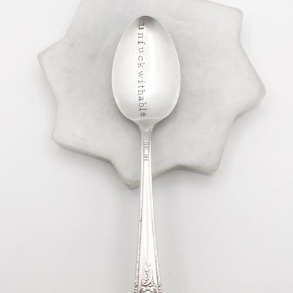Unfuckwithable, Hand Stamped Vintage Spoon Spoons callistafaye