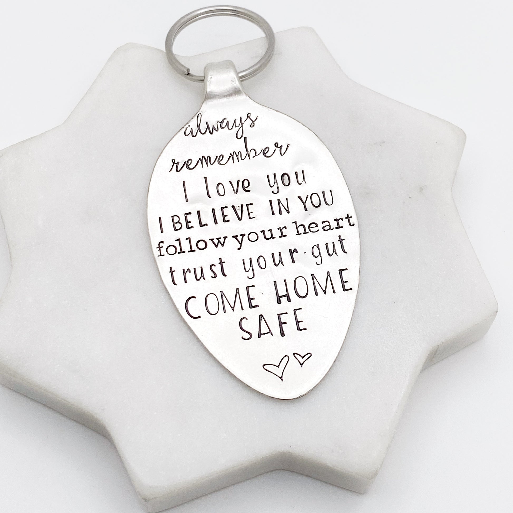 Always Remember..., Hand Stamped Vintage Spoon Keychain Keychains callistafaye   