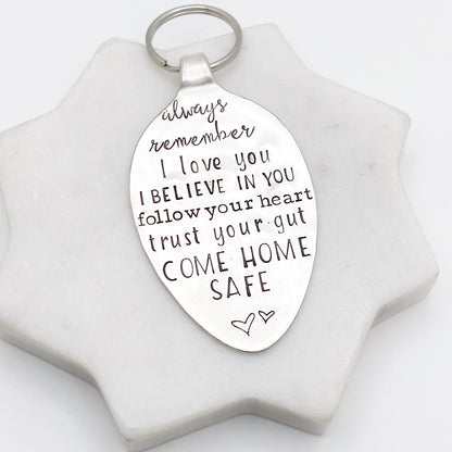 Always Remember..., Hand Stamped Vintage Spoon Keychain Keychains callistafaye   