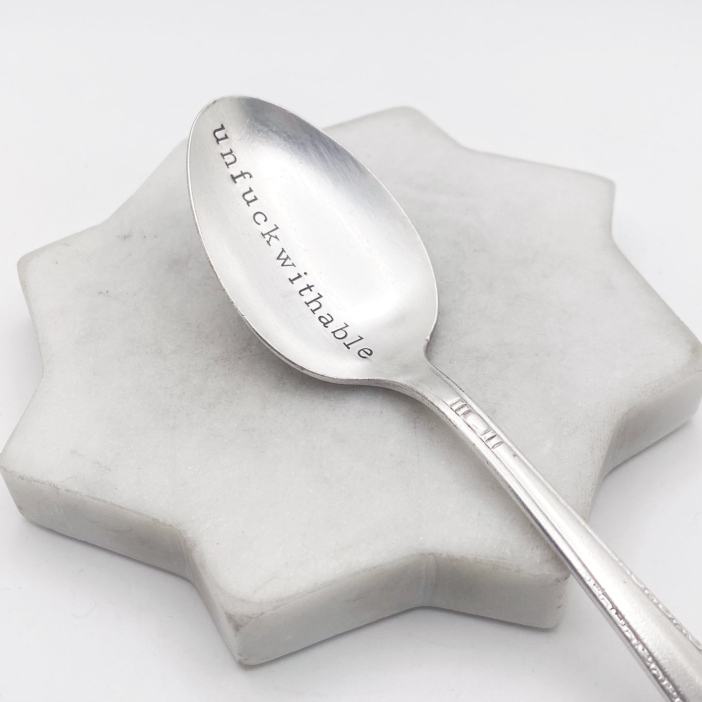 Unfuckwithable, Hand Stamped Vintage Spoon Spoons callistafaye