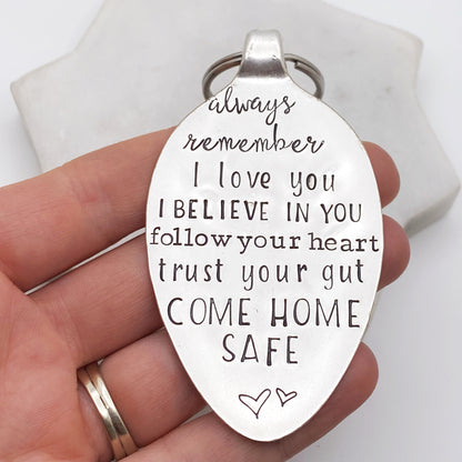 Always Remember..., Hand Stamped Vintage Spoon Keychain Keychains callistafaye   