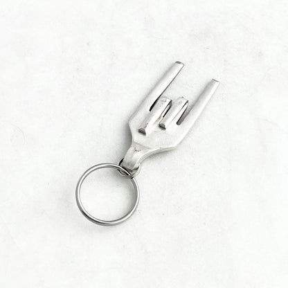 Rock On / I Love You Sign, Fork Mood Keychain, Hand Gesture Keychain, Vintage Silverware Keychain Keychains callistafaye   