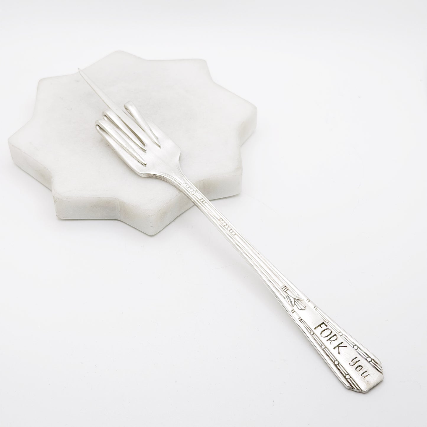 Fork You, Pickle Fork, Olive Pick Fork, Hand Stamped Vintage Garnish Fork Forks callistafaye