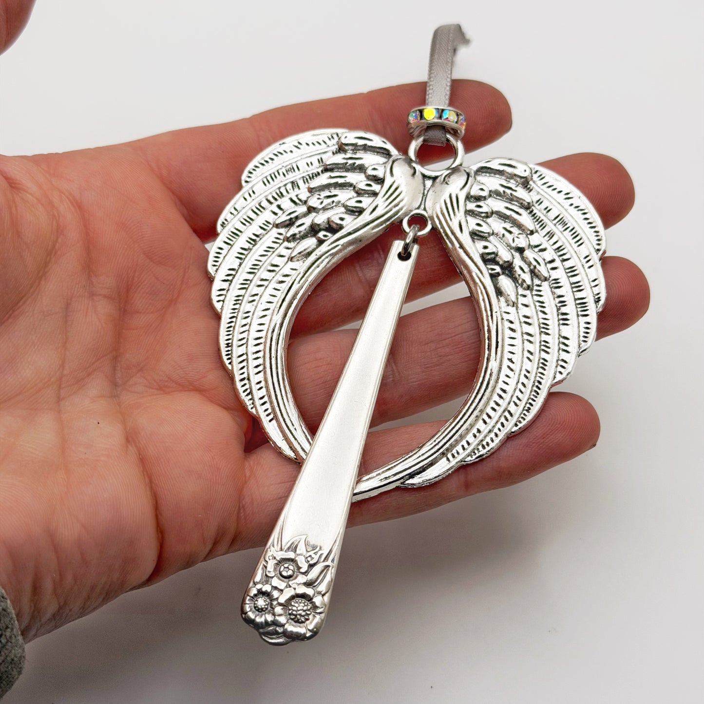 Large Angel Ornament, April 1590 RARE, Hand Stamped Vintage Spoon Ornament Ornaments callistafaye