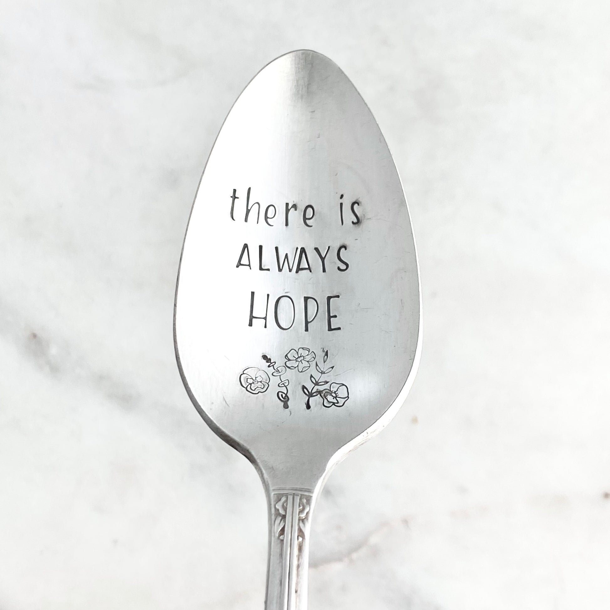 There is Always Hope, Hand Stamped Vintage Spoon Spoons callistafaye   