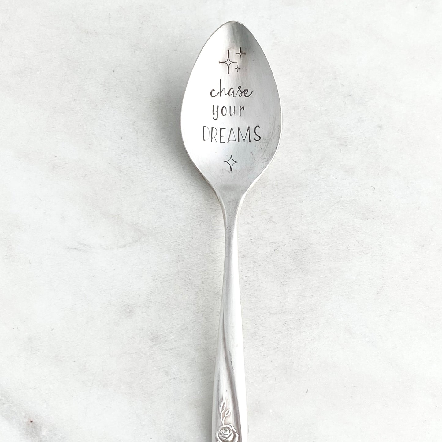 Chase Your Dreams, Hand Stamped Vintage Spoon Spoons callistafaye   