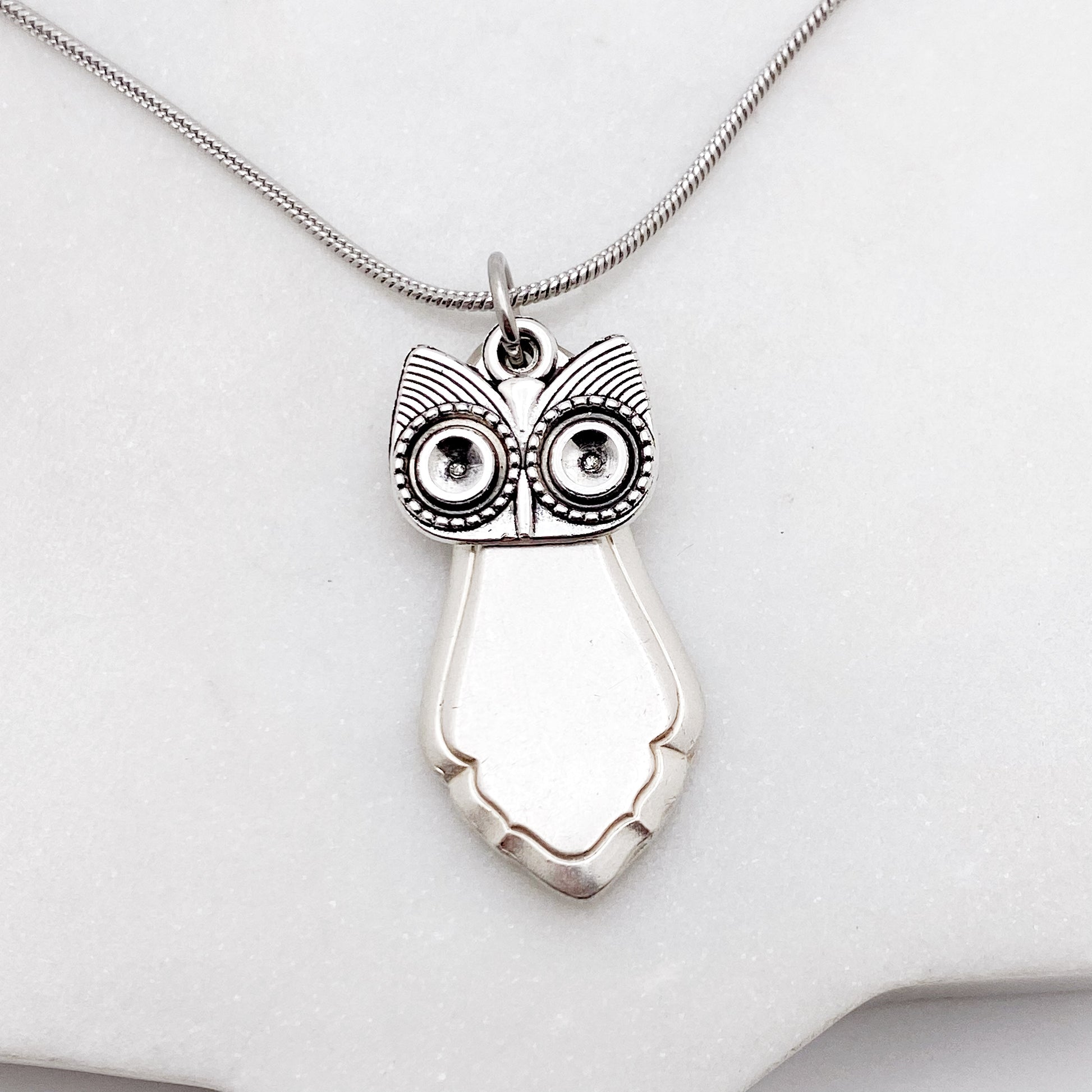 Owl Necklace, Owl Charm Pendant, Vintage Silverware Jewelry Necklaces callistafaye b - Centennial 1972  