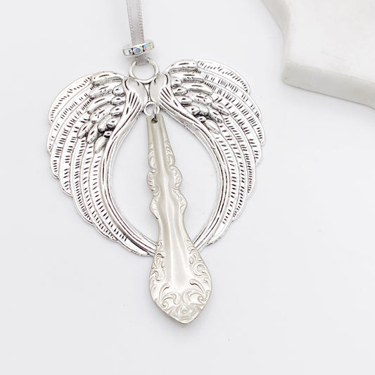 Large Angel Ornament, Finesse 1980, Hand Stamped Vintage Spoon Ornament Ornaments callistafaye