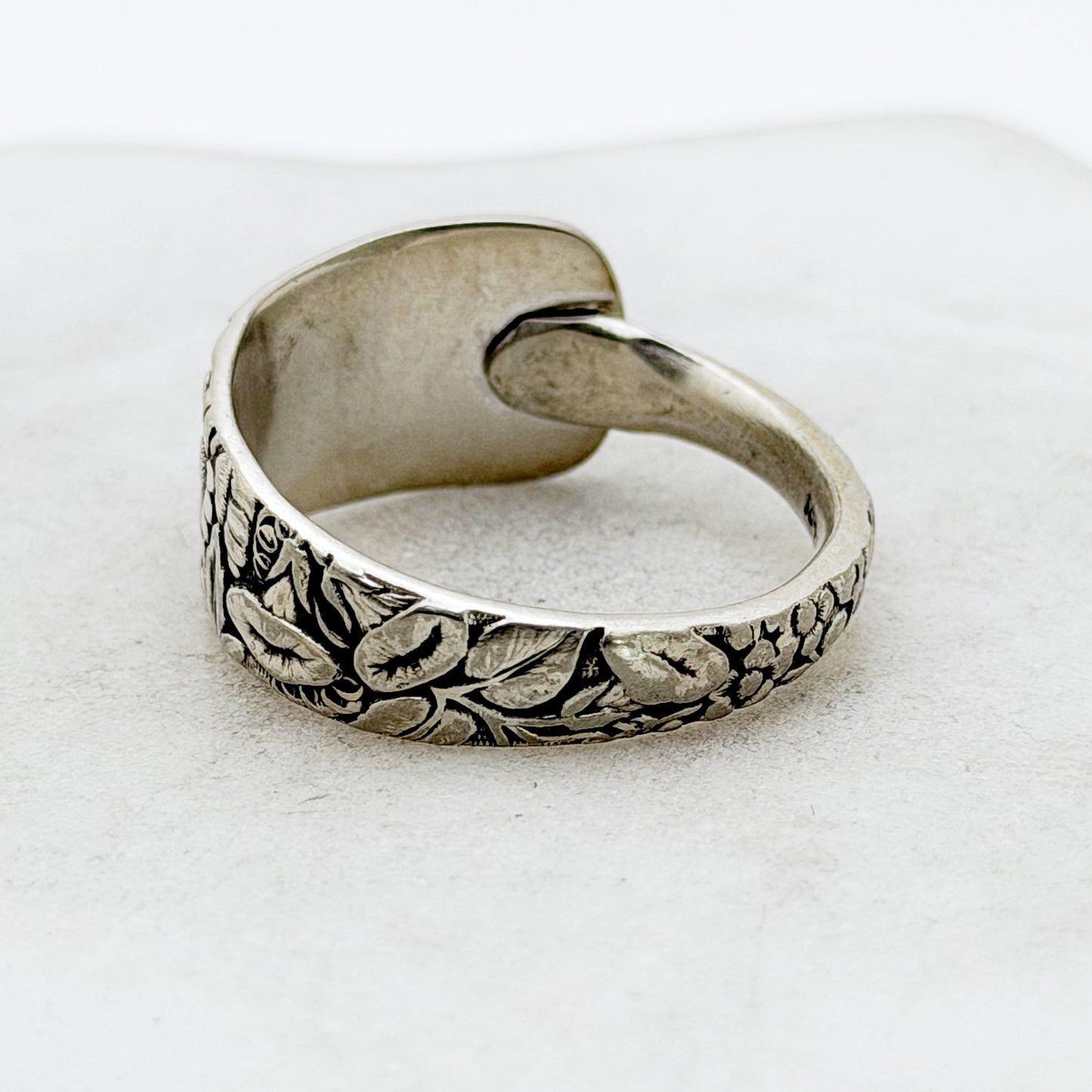 Tiny Embossed 1882, Custom Size, RARE Antique Demi Spoon Ring, Antique Spoon Ring Rings callistafaye