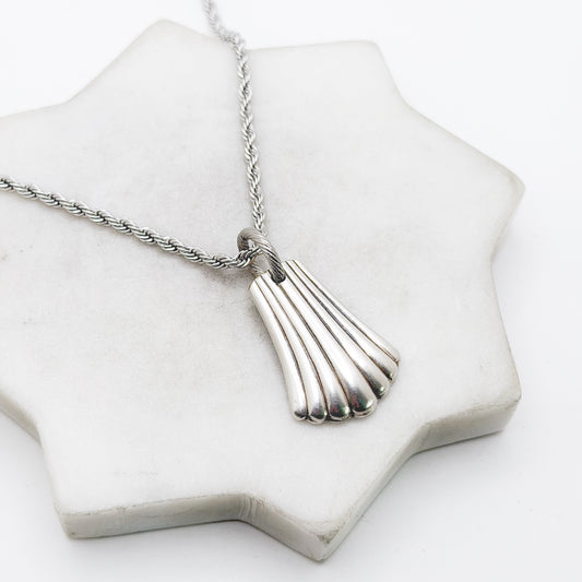 Floral Queen 1992, Reclaimed Spoon Handle Pendant, Vintage Silver Necklace Necklaces callistafaye