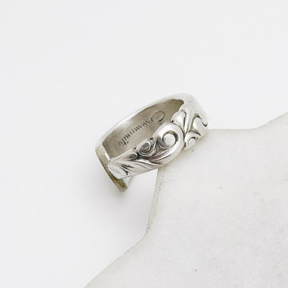 South Seas 1955, Custom Size Spoon Ring, Vintage Silverware Ring