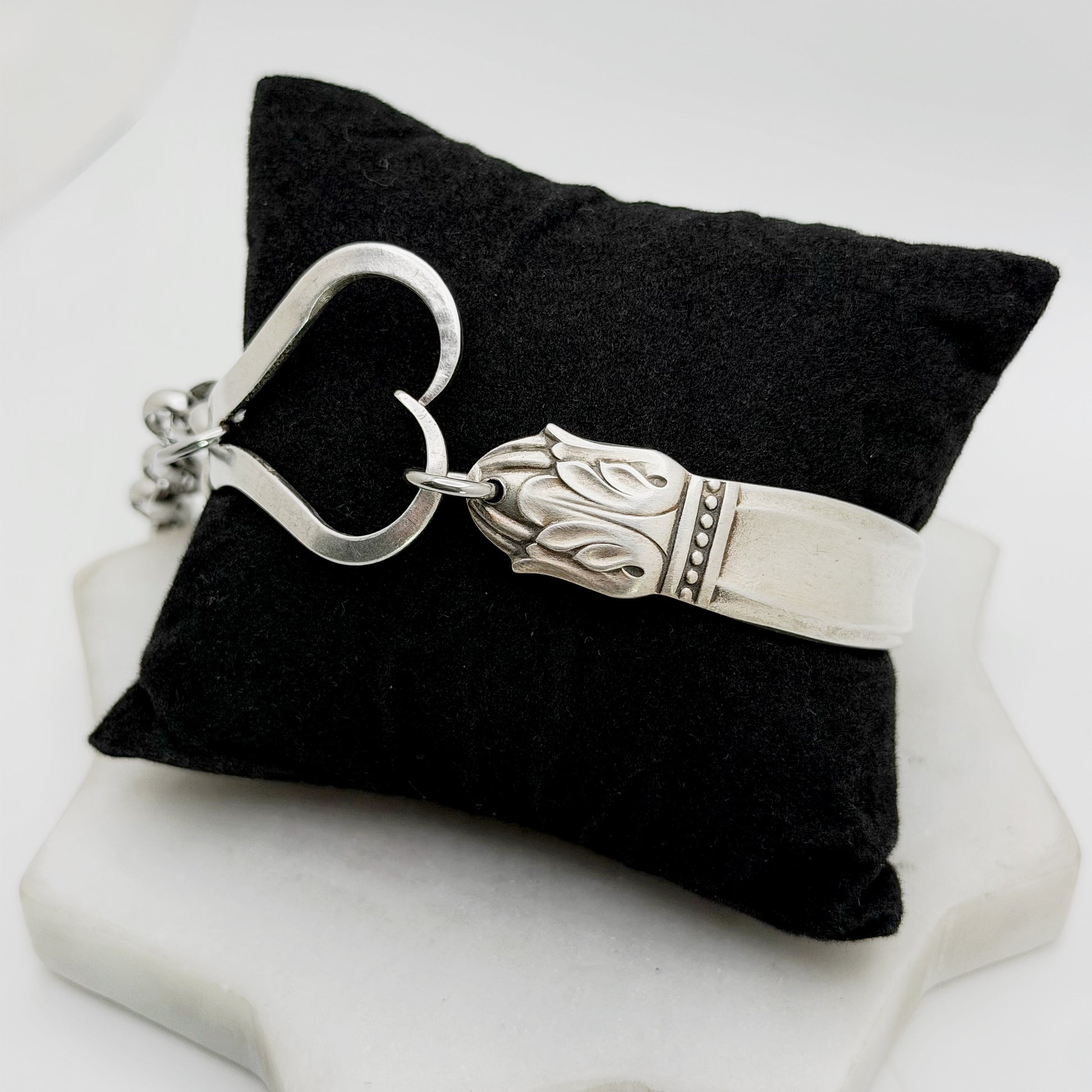 Danish Princess 1938, RARE Curly Fork Heart Bracelet, Vintage Spoon Handle, Vintage Fork Bracelet Bracelets callistafaye